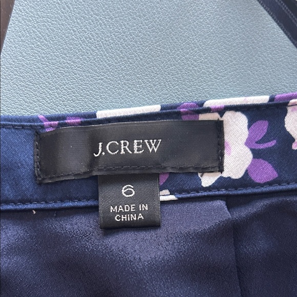 J Crew Navy Floral Pleated Midi Skirt. NWOT. Size 6 - Picture 7 of 11